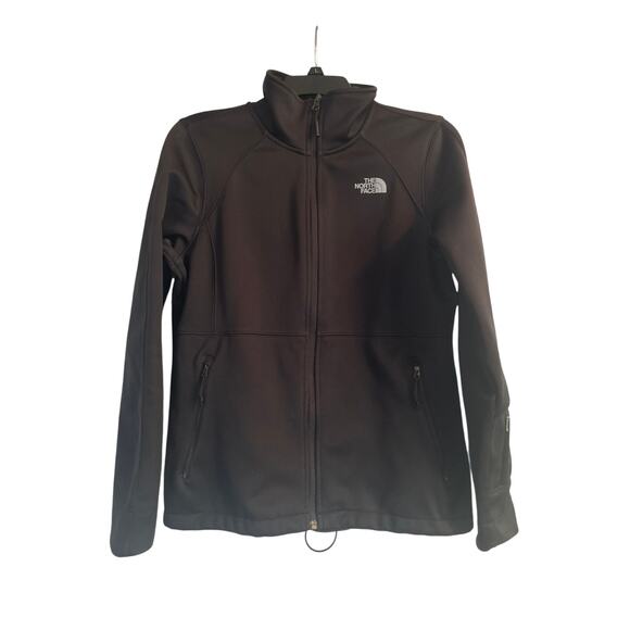 EUC The North Face Womens Black Zip Up Jacket Long Sleeve Stand Up Collar Size M - Picture 1 of 7